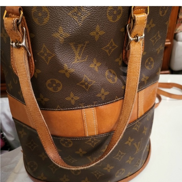 Authentic Louis Vuitton Monogram Bucket Tote Shoulder Bag Vintage - Picture 4 of 5